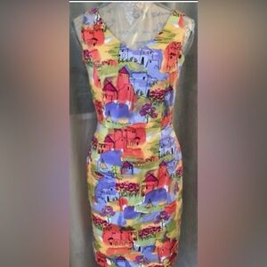 Coldwater Creek Colorful Abstract Print Dress